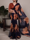 YNF7033 Chiffon With Floral Print With Lace Border Sarees Suppliers In India